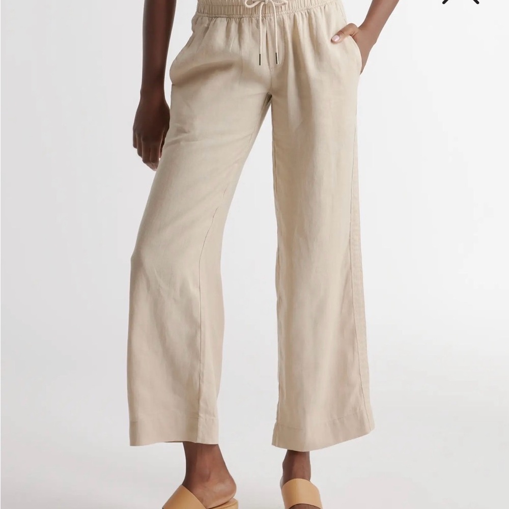 Quince 100% European Linen Wide Leg Pants - Driftwood
